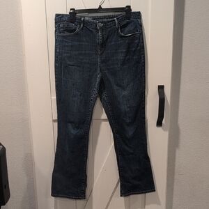 Massimo Women's Mid-Rise Curvy Bootcut Jeans - Dark Blue Size 12